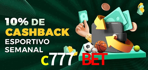 10% de bônus de cashback na c777 bet