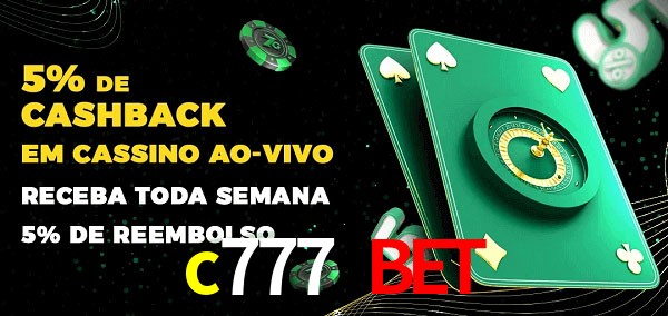 Promoções do cassino ao Vivo c777 bet